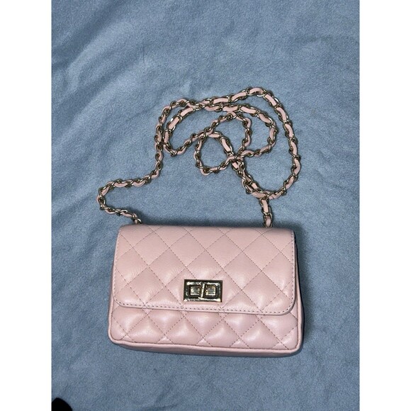 Vera Pelle Small quilted leather bag with shoulder strap made in ITALY pink - Picture 1 of 7